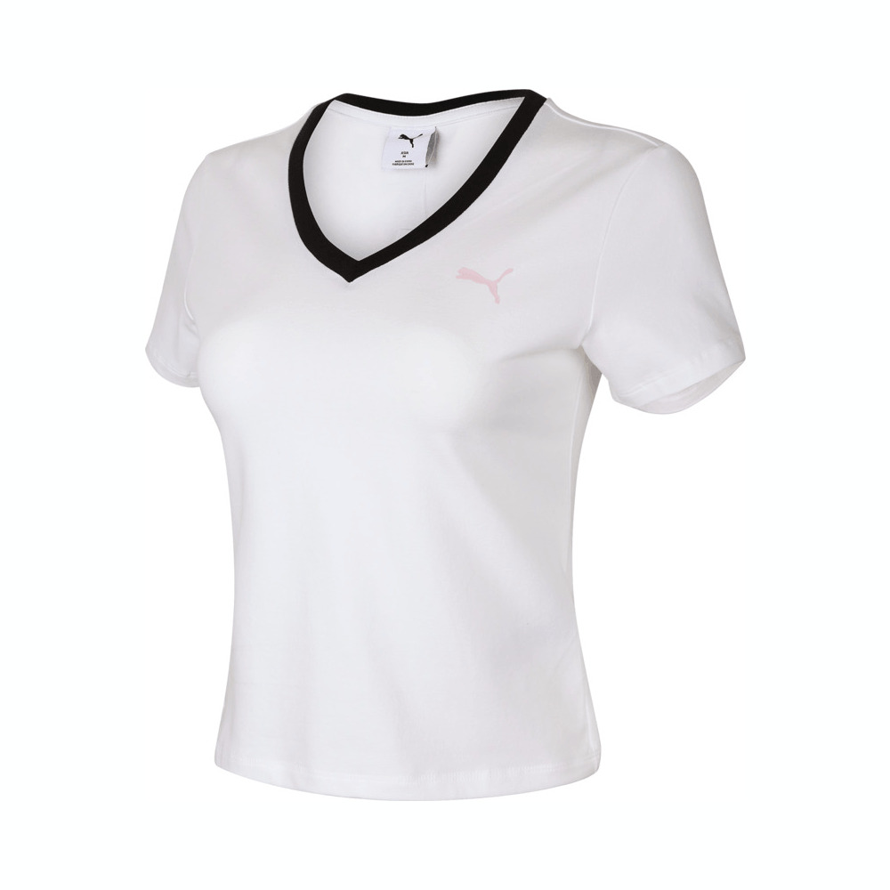puma彪马2025女子女子-BEHIND THE GREEN SS V-Neck Tee W-彪马白针织无领短T63307302