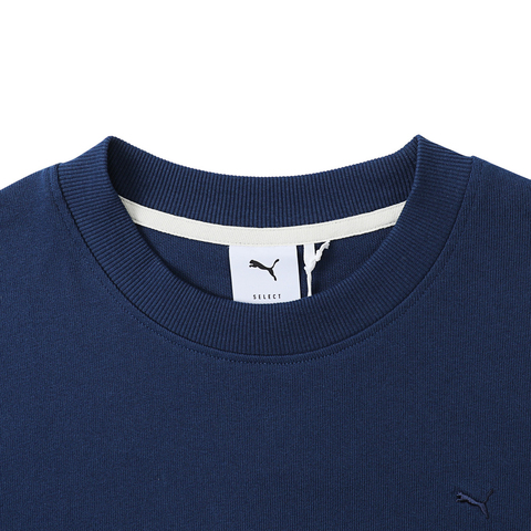 puma彪马2025中性中性-HAUS OF CLASSICS Oversized Shortsleeve Tee-藏青色针织无领短T63156173