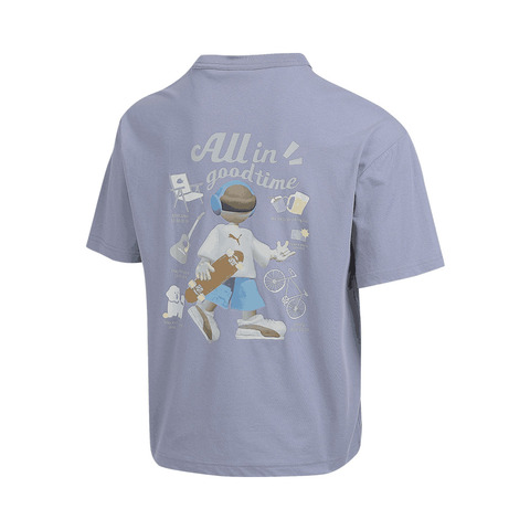 puma彪马2025男子男子-ALL IN GOOD TIME SS TEE MAG-蓝灰色针织无领短T63479192