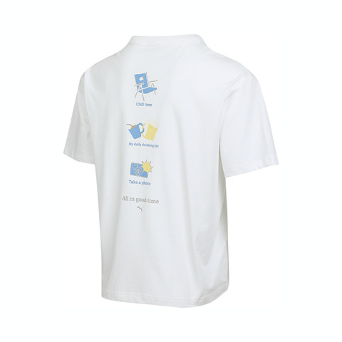 puma彪马2025男子男子-ALL IN GOOD TIME SS TEE BACK-彪马白针织无领短T63479002