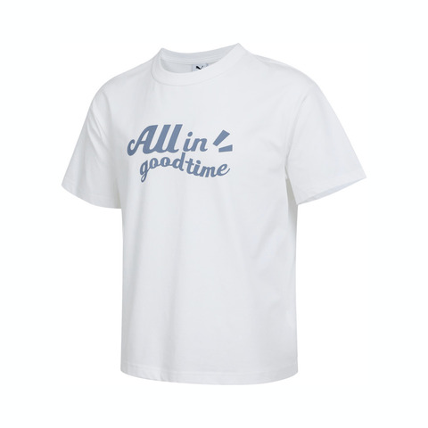 puma彪马2025中性中性-ALL IN GOOD TIME SS TEE LATE ADD-彪马白针织无领短T69299602