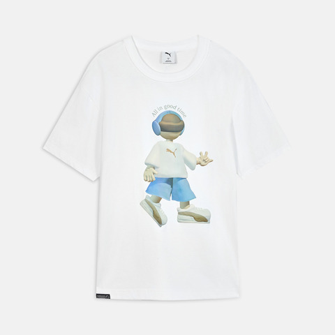 puma彪马2025男子男子-ALL IN GOOD TIME SS TEE FRONT-彪马白针织无领短T63479202
