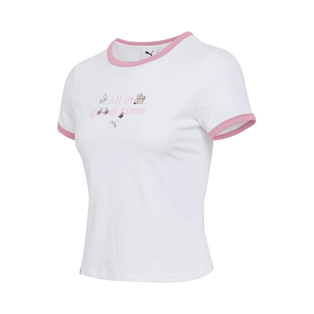 puma彪马2025女子女子-ALL IN GOOD TIME SS TEE W-彪马白针织无领短T63479802