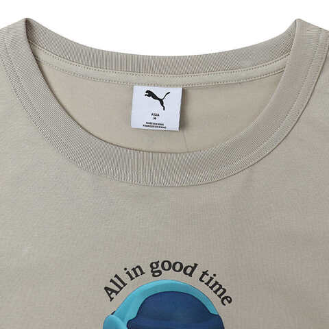 puma彪马2025男子男子-ALL IN GOOD TIME SS TEE FRONT-米白色针织无领短T63479291