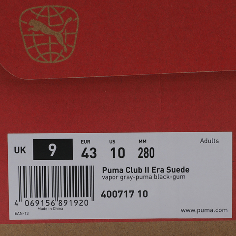 puma彪马2025中性中性-Puma Club II Era Suede-灰色-黑色-树胶色CLUB40071710