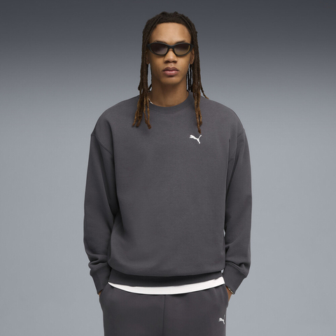 puma彪马2025男子男子-WARDROBE ESS Relaxed Crew TR-黄昏灰针织无帽卫衣63180944