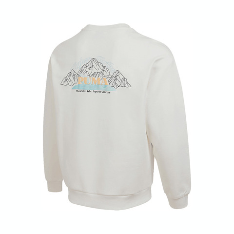 puma彪马2025男子男子-WARDROBE ESS HC Crew DK-暖白针织无帽卫衣63387187