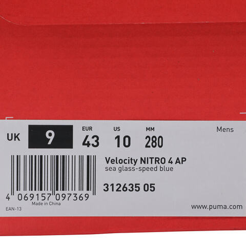 puma彪马2025男子男子-Velocity NITRO 4 AP-海洋玻璃色-蓝色跑步其他系列31263505
