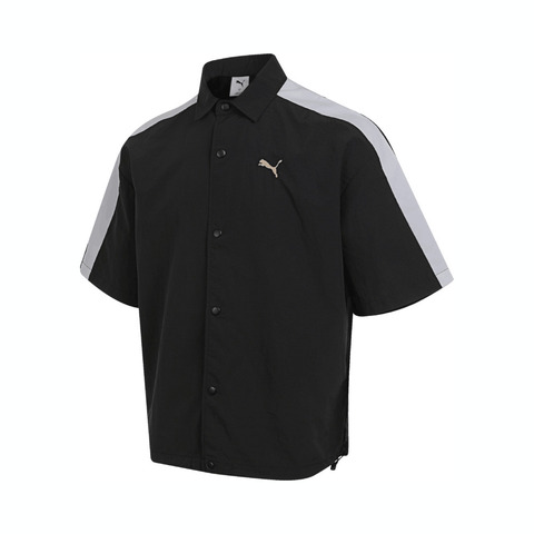 puma彪马2025男子男子-PRIME RETRO T7 WOVEN SHIRT-黑色短袖衬衫63478401