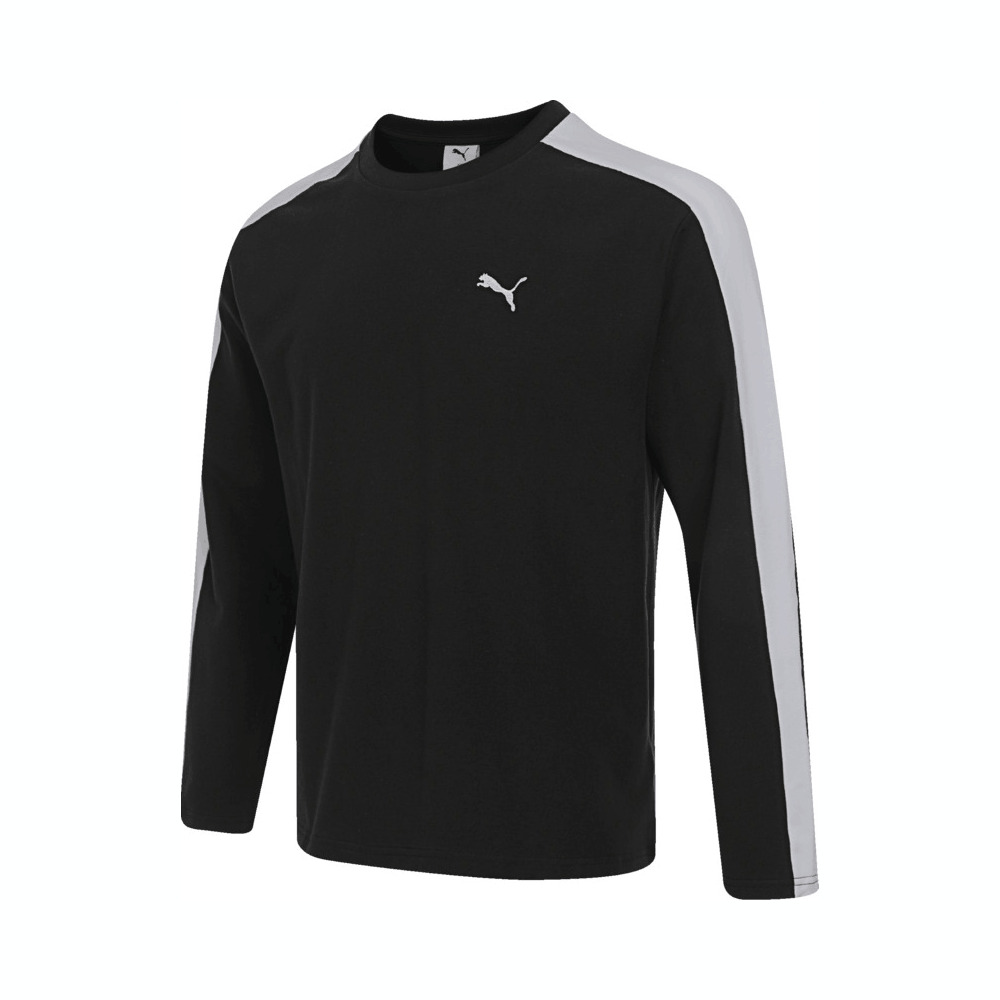 puma彪马2025男子男子-PRIME RETRO T7 LS Tee-黑色针织无领长T63478501