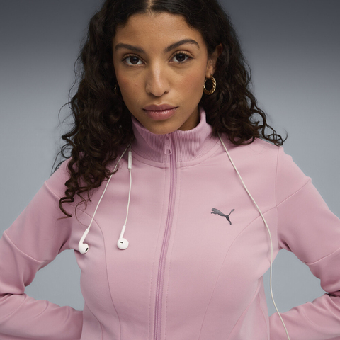 puma彪马2025女子女子-DARE TO Slim Cropped Track Jacket-新婚粉针织无帽外套63396665