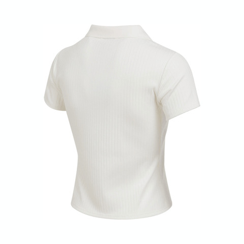 puma彪马2025女子女子-DARE TO EXTENSION RIB POLO W-暖白针织有领短T63477987