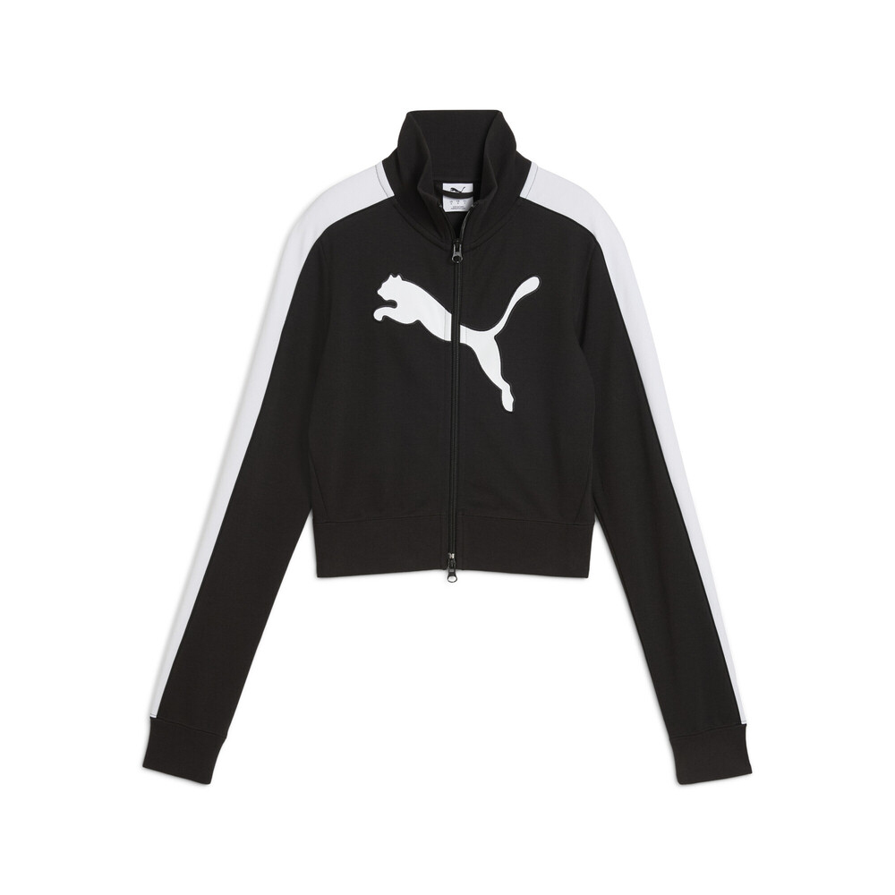 puma彪马2025女子女子-FUTURE.PUMA.ARCHIVE T7 Slim Cropped Track Jacket-黑色-彪马白针织无帽外套63405201