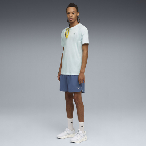 puma彪马2025男子男子-M RUN VELOCITY TEE (TRI-BLEND)-海洋玻璃色梭织无领短T52724199