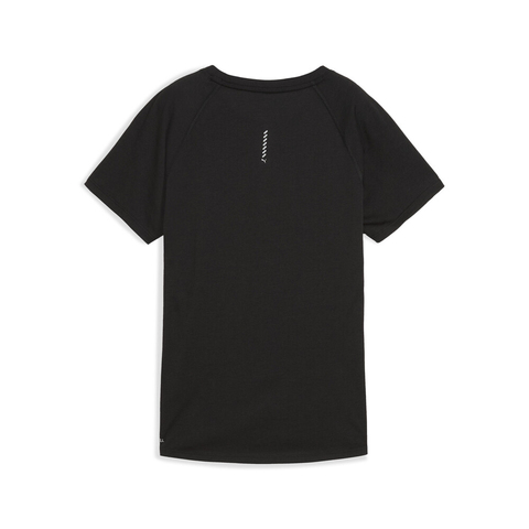 puma彪马2025女子女子-W RUN VELOCITY TEE (TRI-BLEND)-黑色梭织无领短T52727501