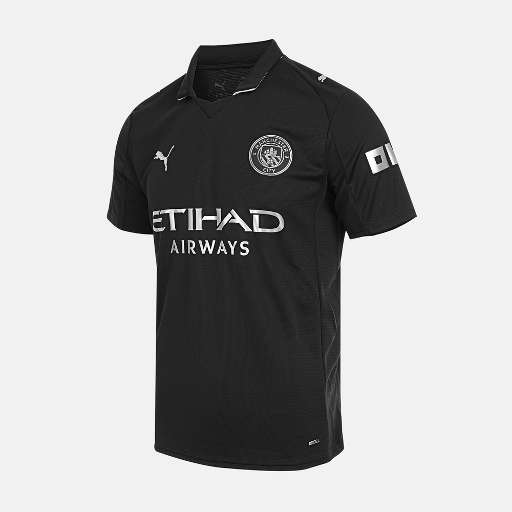 puma彪马2025男子男子-MCFC Away Jersey Replica-黑色梭织无领短T78035002