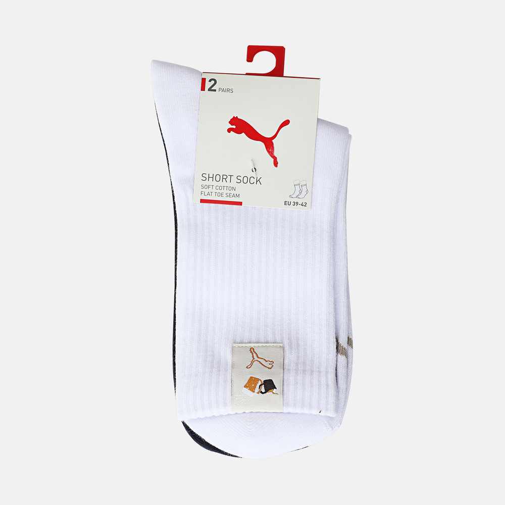 puma彪马2025中性中性-Puma U Short Sock 2P-白色-蓝色中袜94742801