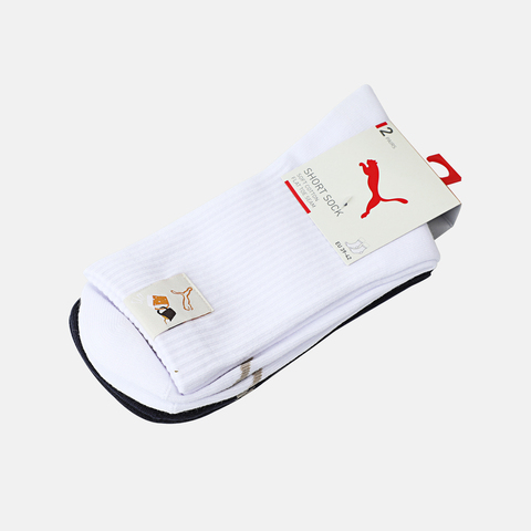 puma彪马2025中性中性-Puma U Short Sock 2P-白色-蓝色中袜94742801