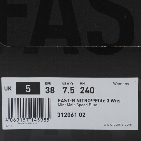 puma彪马2025女子女子-FAST-R NITRO Elite 3 Wns-薄荷蓝-蓝色跑步其他系列31206102