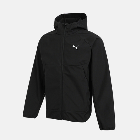 puma彪马2025男子男子-Jacquard Fleece Woven JKT-黑色梭织连帽外套69354401