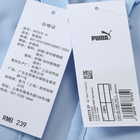 puma彪马2025中性中性-PUMA FORMSTRIPE  Backpack-浮潜蓝双肩包09237501