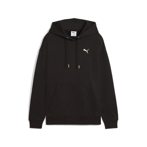 puma彪马2025女子女子-MAXIMAL METALLIC Comfort Hoodie FL-黑色针织连帽卫衣63468201