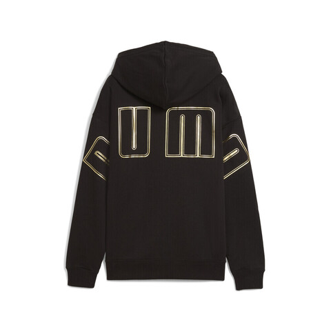 puma彪马2025女子女子-MAXIMAL METALLIC Comfort Hoodie FL-黑色针织连帽卫衣63468201