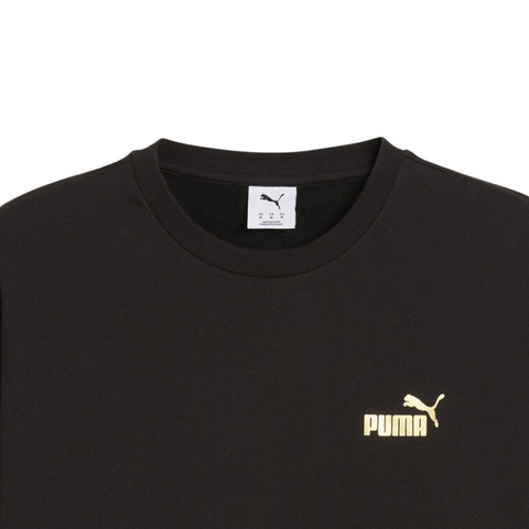 puma彪马2025男子男子-MAXIMAL METALLIC Relaxed Crew FL-黑色针织无帽卫衣63467501