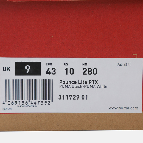 puma彪马2025中性中性-Pounce Lite PTX-黑色-彪马白跑步其他系列31172901