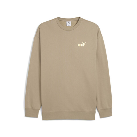 puma彪马2025男子男子-MAXIMAL METALLIC Relaxed Crew FL-冰咖色针织无帽卫衣63467555