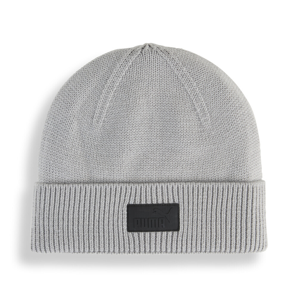 puma彪马2025中性中性-ESS ELEVATED RUBBER PATCH Low Crown Beanie-灰色针织帽02641402
