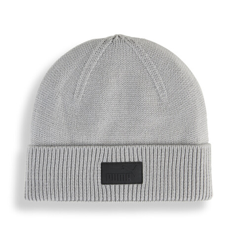 puma彪马2025中性中性-ESS ELEVATED RUBBER PATCH Low Crown Beanie-灰色针织帽02641402