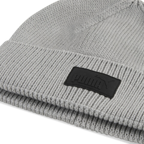 puma彪马2025中性中性-ESS ELEVATED RUBBER PATCH Low Crown Beanie-灰色针织帽02641402