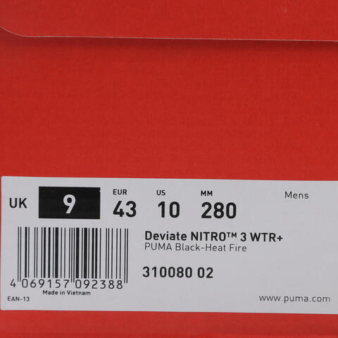 puma彪马2025男子男子-Deviate NITRO 3 WTR+-黑色-火红跑步其他系列31008002