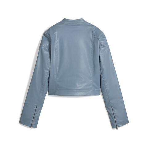 puma彪马2025女子女子-FUTURE.PUMA.ARCHIVE Pleather Racer Jacket-天蓝色针织无帽外套63217034