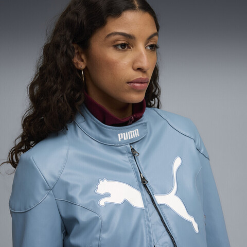 puma彪马2025女子女子-FUTURE.PUMA.ARCHIVE Pleather Racer Jacket-天蓝色针织无帽外套63217034