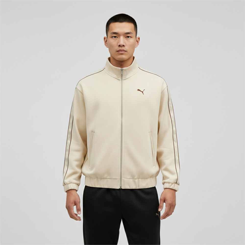puma彪马2025中性中性-RETRO TAPE Track Jacket DK-雪白色针织无帽外套63571587