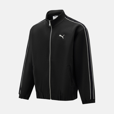 puma彪马2025中性中性-RETRO TAPE Track Jacket DK-黑色针织无帽外套63571501