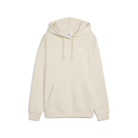 puma彪马2025女子女子-MAXIMAL METALLIC Comfort Hoodie FL-雪白色针织连帽卫衣63468287