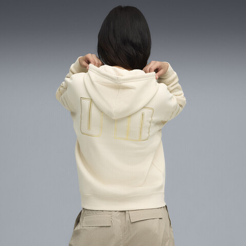 puma彪马2025女子女子-MAXIMAL METALLIC Comfort Hoodie FL-雪白色针织连帽卫衣63468287