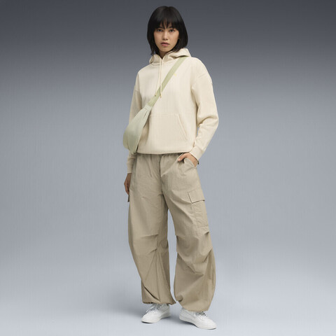 puma彪马2025女子女子-MAXIMAL METALLIC Comfort Hoodie FL-雪白色针织连帽卫衣63468287