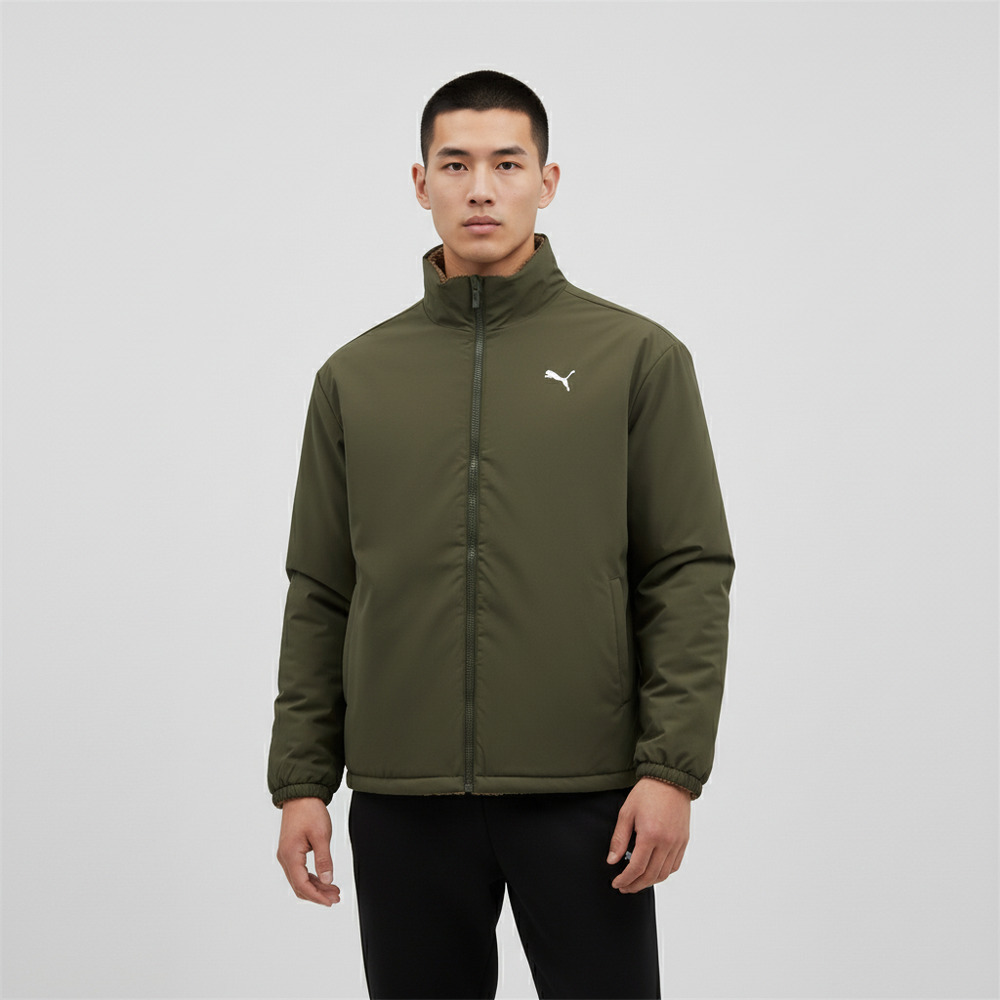 puma彪马2025男子男子-WINTERIZED Reversable Down Jacket-深橄榄色-巧克力豆厚羽绒服-短69285083