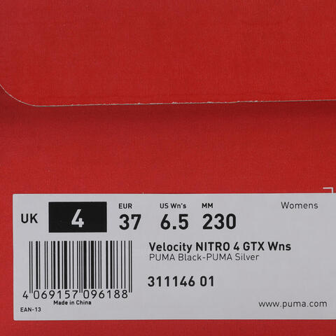 puma彪马2025女子女子-Velocity NITRO 4 GTX Wns-黑色-银色跑步其他系列31114601