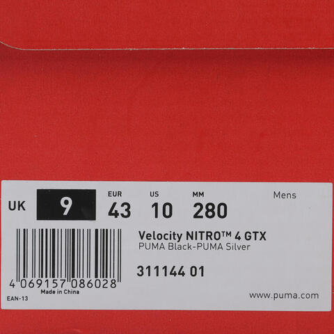 puma彪马2025男子男子-Velocity NITRO 4 GTX-黑色-银色跑步其他系列31114401