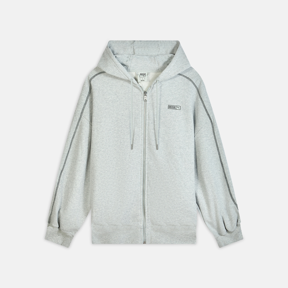 puma彪马2025女子女子-PUMA X ROSÉ T7 Oversized Full-Zip Hoodie TR-浅灰色针织连帽外套63380110