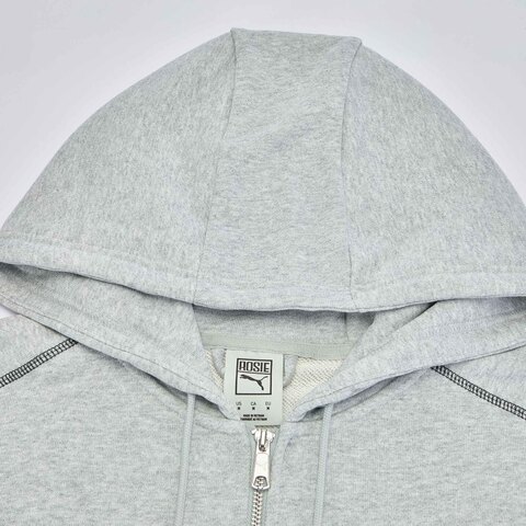 puma彪马2025女子女子-PUMA X ROSÉ T7 Oversized Full-Zip Hoodie TR-浅灰色针织连帽外套63380110