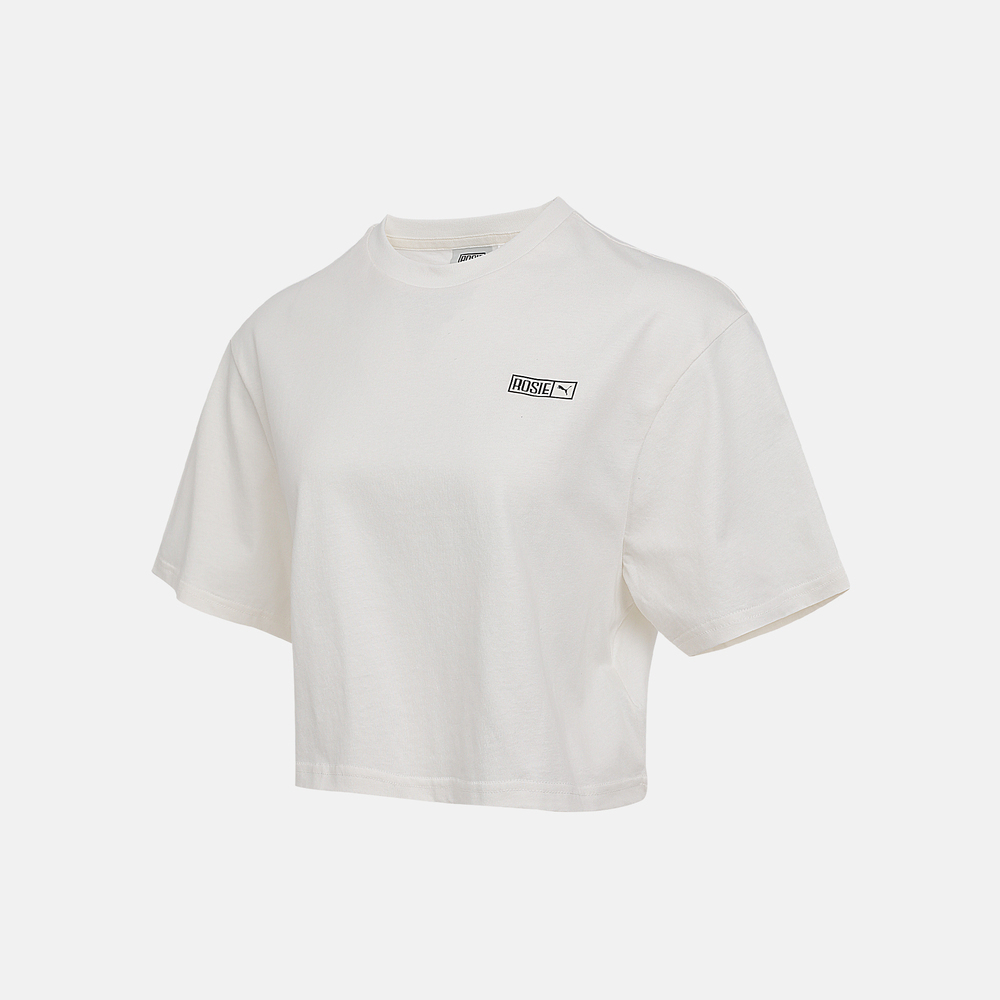 puma彪马2025女子女子-PUMA X ROSÉ Relaxed Tee-暖白针织无领短T63380677