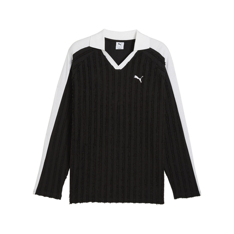 puma彪马2025男子男子-T7 Relaxed Long Sleeve Polo-黑色针织有领长T63452801