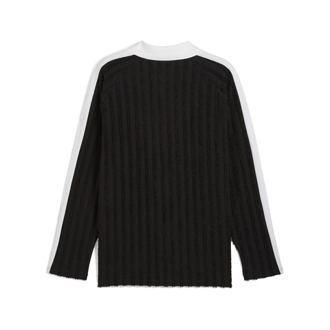 puma彪马2025男子男子-T7 Relaxed Long Sleeve Polo-黑色针织有领长T63452801