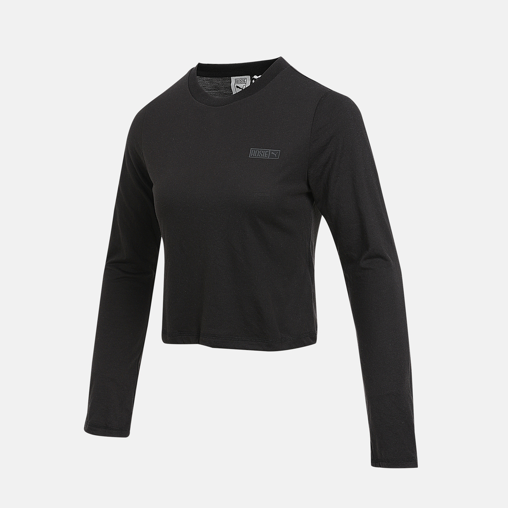 puma彪马2025女子女子-PUMA X ROSÉ Slim Longsleeve Tee-黑色针织无领长T63380501